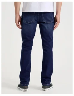 Grab Regular Tapered Knit Jeans in Mid Blues