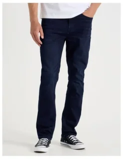 Grab Regular Tapered Knit Jeans in Dark Denim