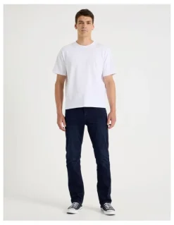 Grab Regular Tapered Knit Jeans in Dark Denim
