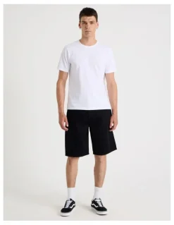 Grab Relaxed Denim Shorts in Black