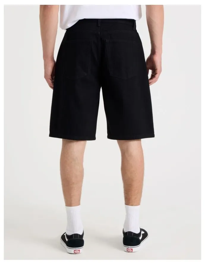 Grab Relaxed Denim Shorts in Black