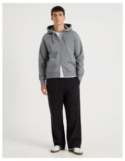 Grab Relaxed Zip Thru Hoodie in Charcoal
