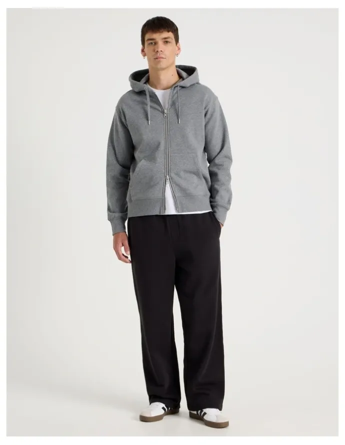 Grab Relaxed Zip Thru Hoodie in Charcoal
