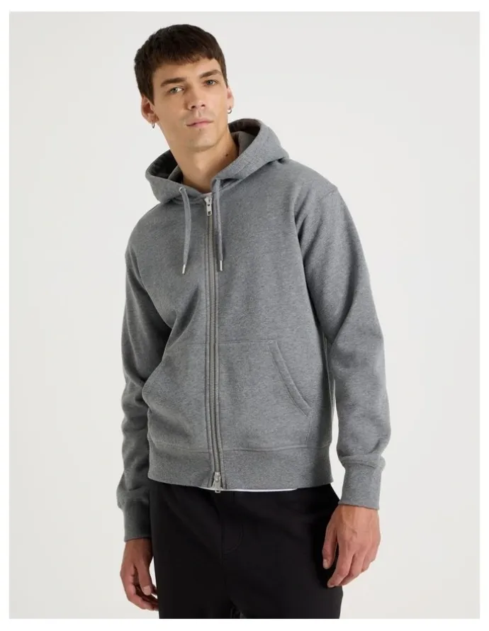 Grab Relaxed Zip Thru Hoodie in Charcoal