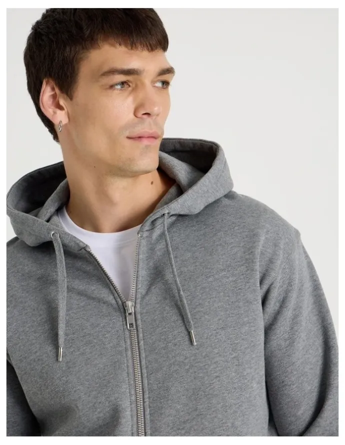Grab Relaxed Zip Thru Hoodie in Charcoal