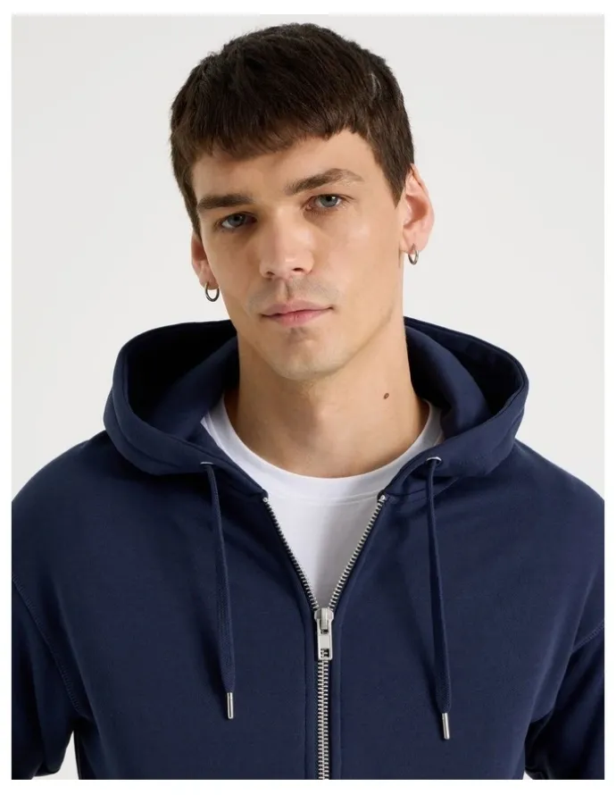 Grab Relaxed Zip Thru Hoodie in Navy
