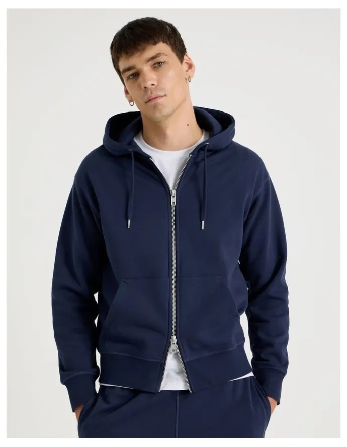 Grab Relaxed Zip Thru Hoodie in Navy