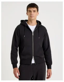Grab Relaxed Zip Thru Hoodie in Black