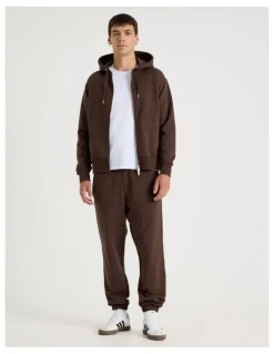 Grab Relaxed Zip Thru Hoodie in Brown