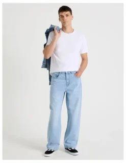 GRAB Seam Forward Loose Jeans in Light Blue