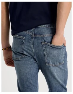 Grab Skinny At Waist Jeans in Mid Blues