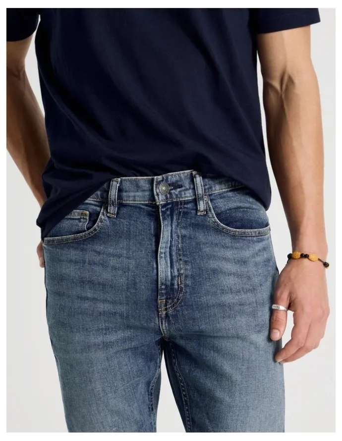Grab Skinny At Waist Jeans in Mid Blues