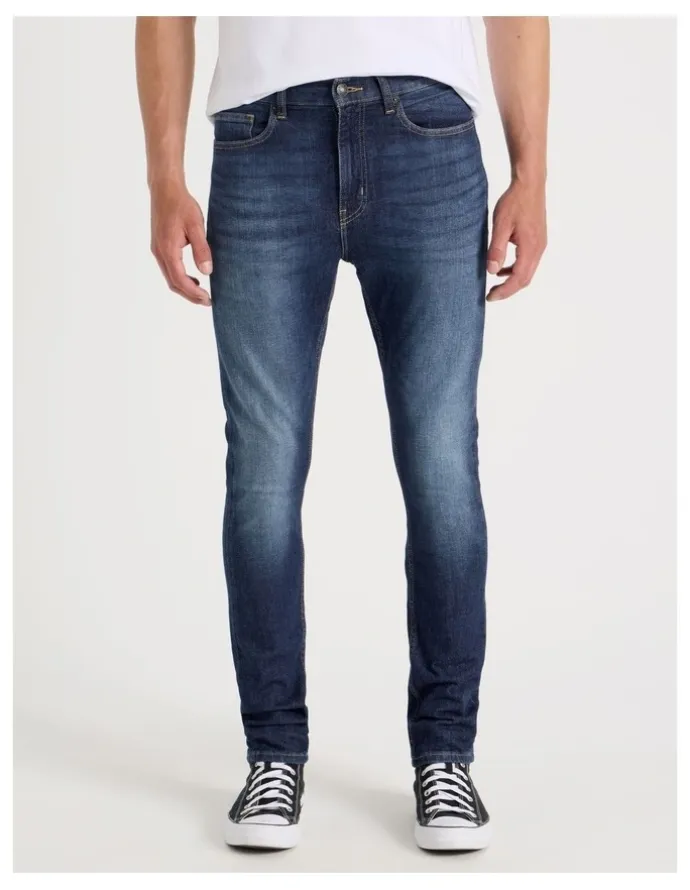 Grab Skinny At Waist Tinted Jeans in Dark Denim