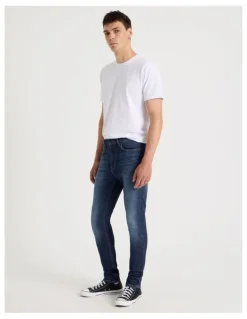 Grab Skinny At Waist Tinted Jeans in Dark Denim