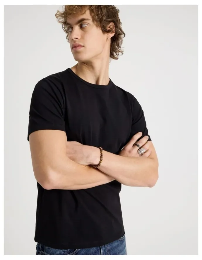 Grab Slim Crew Neck T-Shirt in Black