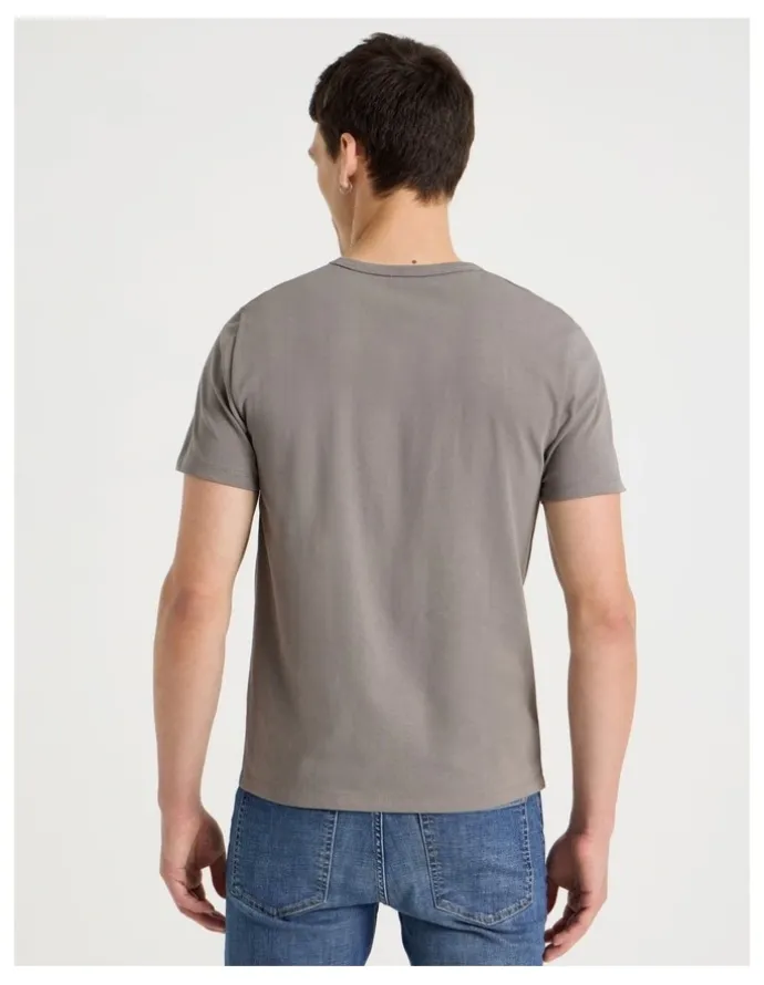 Grab Slim Crew Neck T-Shirt in Stone