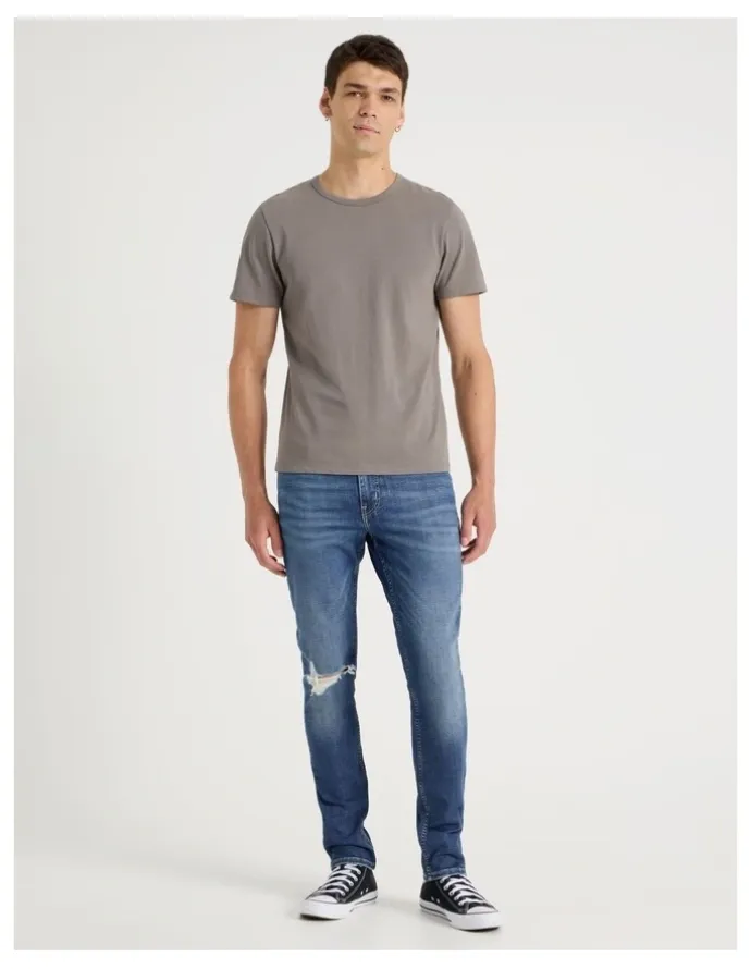 Grab Slim Crew Neck T-Shirt in Stone