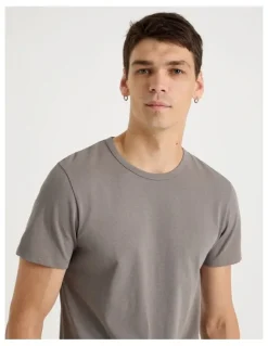 Grab Slim Crew Neck T-Shirt in Stone