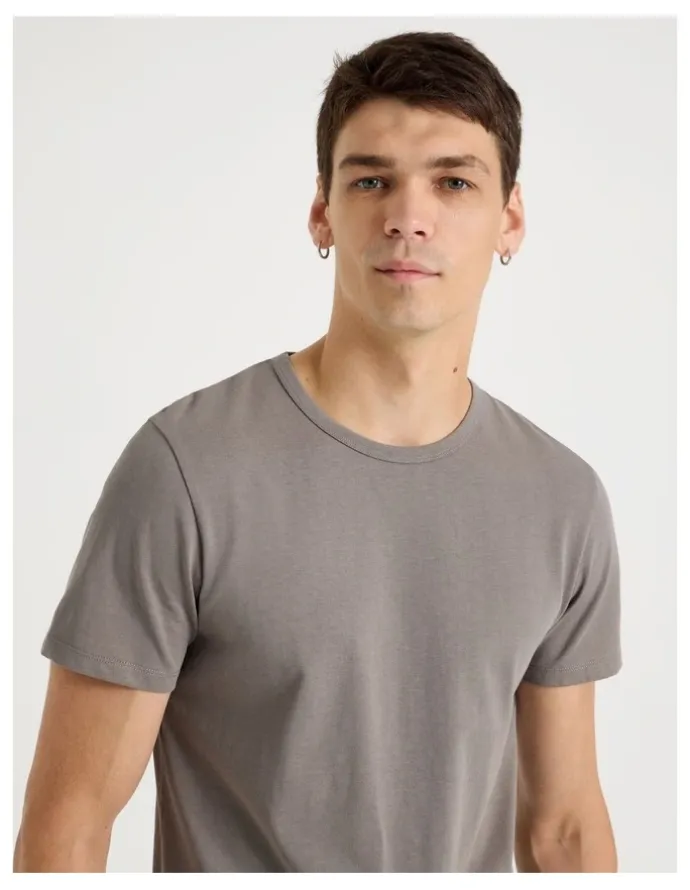 Grab Slim Crew Neck T-Shirt in Stone