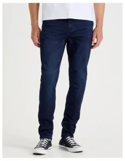 Grab Slim Knit Jeans in Dark Denim