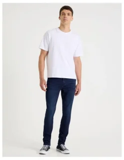 Grab Slim Knit Jeans in Dark Denim