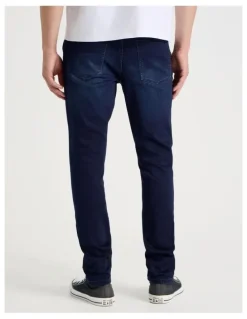 Grab Slim Knit Jeans in Dark Denim