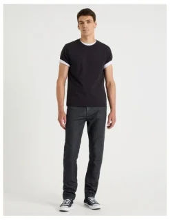 Grab Slim Tapered Jeans in Black