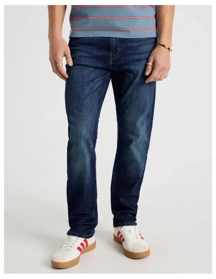 Grab Slim Tapered Jeans in Dark Denim
