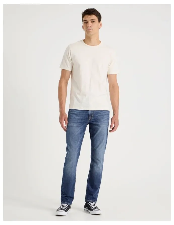 Grab Slim Tapered Jeans in Mid Blues