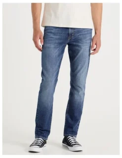 Grab Slim Tapered Jeans in Mid Blues