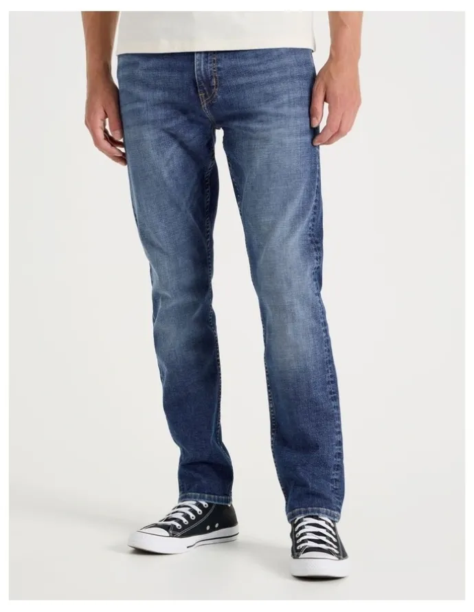 Grab Slim Tapered Jeans in Mid Blues