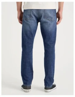 Grab Slim Tapered Jeans in Mid Blues
