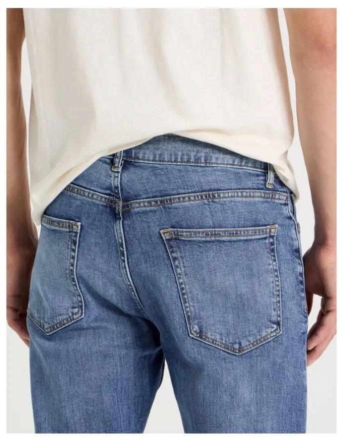 Grab Slim Tapered Jeans in Mid Blues
