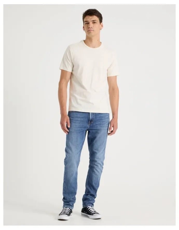 Grab Slim Tapered Jeans in Mid Blues