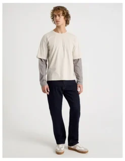 Grab Straight At Waist Jeans in Rinse