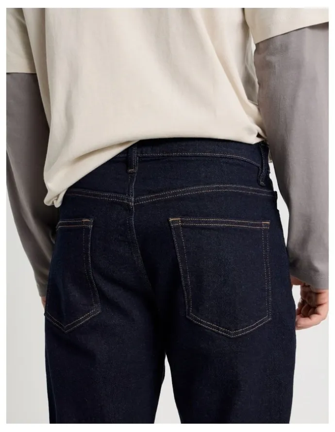 Grab Straight At Waist Jeans in Rinse