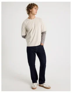 Grab Straight At Waist Jeans in Rinse
