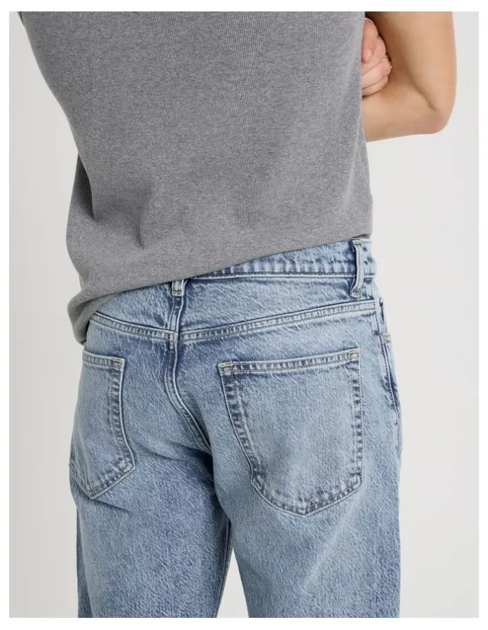 Grab Straight At Waist Performance Jeans in Light Blue
