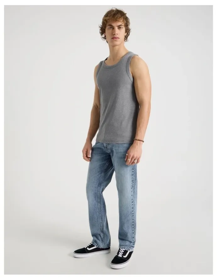 Grab Straight At Waist Performance Jeans in Light Blue