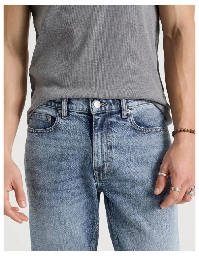 Grab Straight At Waist Performance Jeans in Light Blue