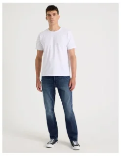 Grab Straight At Waist Tinted Jeans in Dark Denim