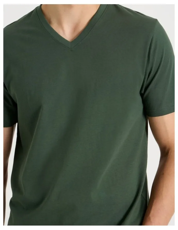 Grab V-Neck T-Shirt in Dark Green