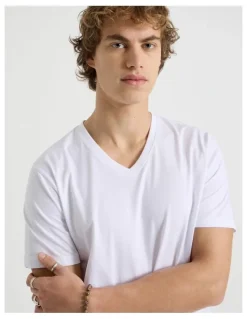 Grab V-Neck T-Shirt in White
