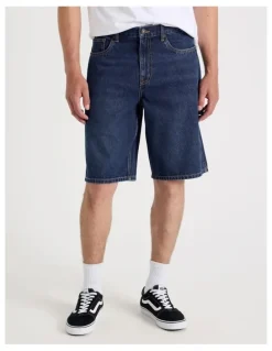 Grab Workwear Relaxed Shorts in Dark Denim