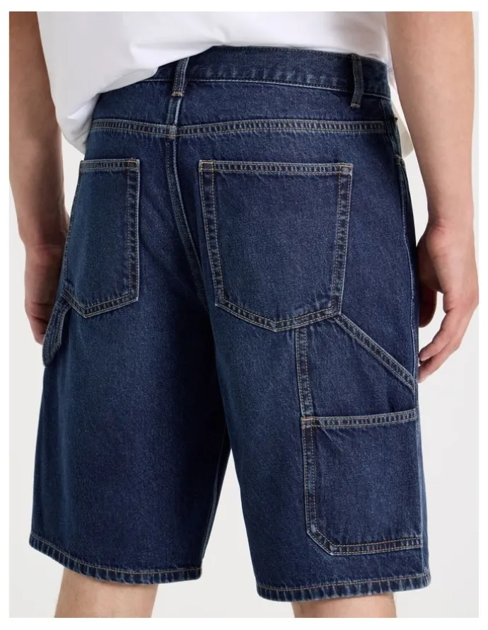 Grab Workwear Relaxed Shorts in Dark Denim