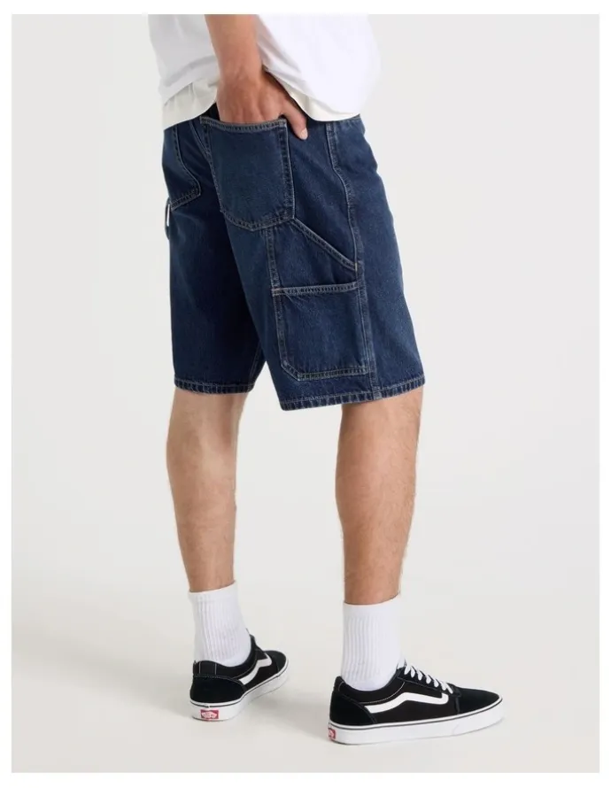 Grab Workwear Relaxed Shorts in Dark Denim