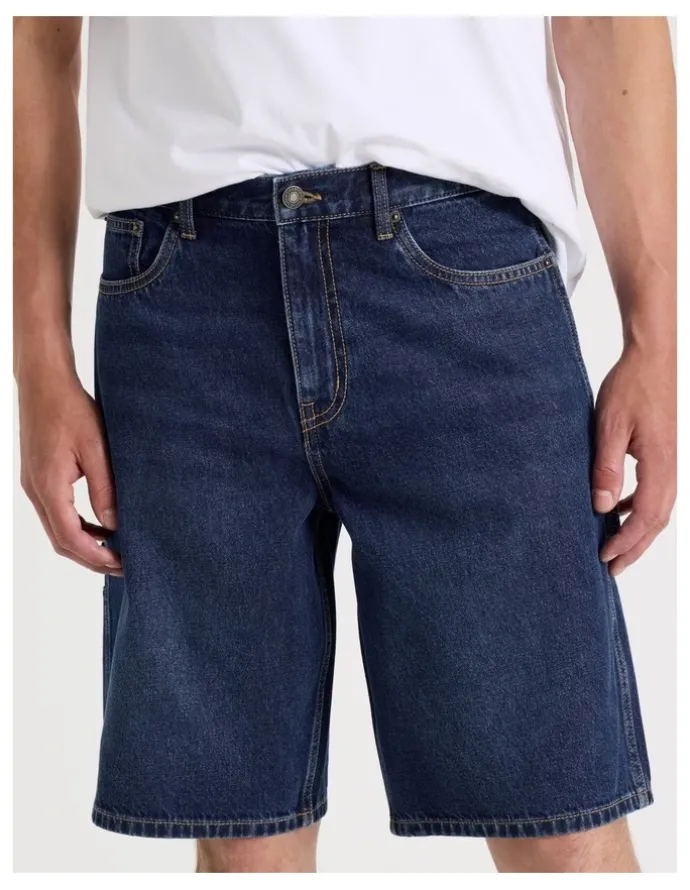 Grab Workwear Relaxed Shorts in Dark Denim