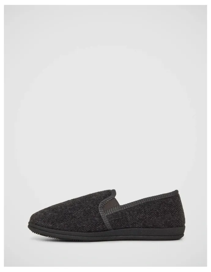 Grosby Douglas Slippers In Charcoal