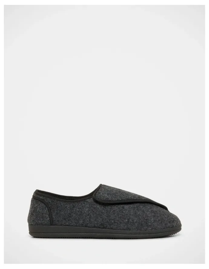 Grosby William Velcro Slippers in Grey