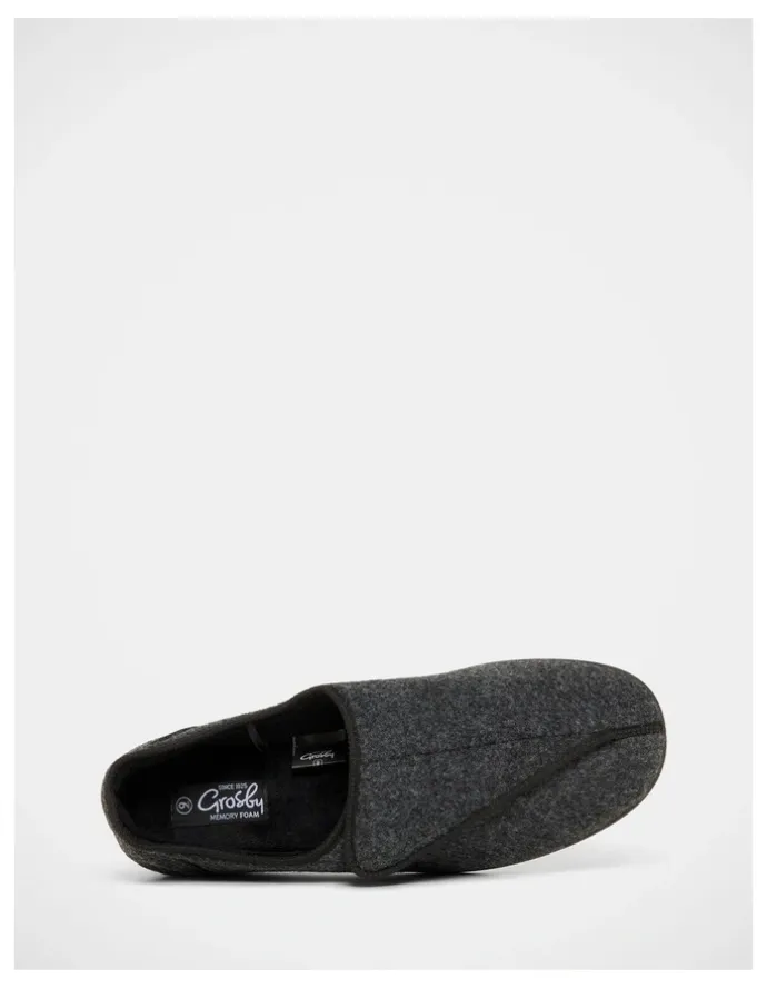 Grosby William Velcro Slippers in Grey